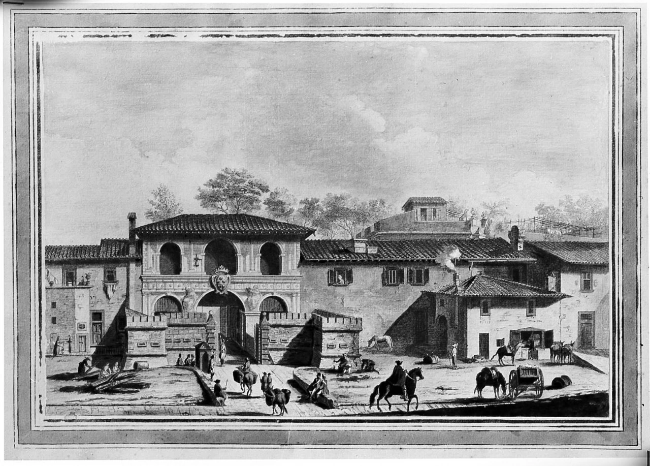 Veduta della porta a Pisa a Livorno - Palazzo Pitti, Firenze